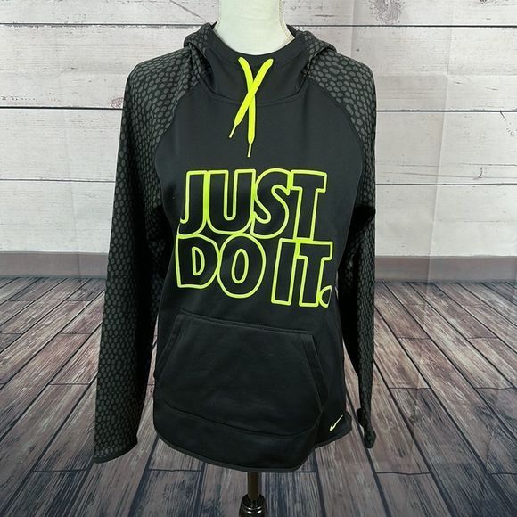 Nike Mens Therma Fit Hoodie size Medium Black Long Sleeve Fleece Lined Pull Over - Picture 7 of 10